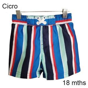 Boy's Swimwear Striped Swim Trunks 18 Mths NWOT Clearance